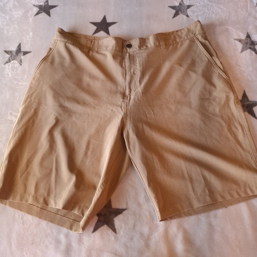 Panama Jack Shorts Men 40 Tan‎ Hybrid Chino Stretch Quick Dry 9" Inseam Golf
